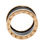 Original Bvlgari B.Zero1 Black Ceramic 18K Rose Gold 4-Band Ring Size 55