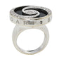 Original Bvlgari Optical Illusion Black Onyx Diamond 18K White Gold Ring Size 51