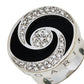 Original Bvlgari Optical Illusion Black Onyx Diamond 18K White Gold Ring Size 51