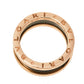 Original Bvlgari B.Zero1 18K Rose Gold & Black Ceramic Two-Band Ring Size 54