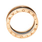 Original Bvlgari B.Zero1 18K Rose Gold & Black Ceramic Two-Band Ring Size 54