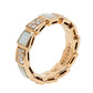 Original Bvlgari Serpenti Viper Mother of Pearl Diamond 18K Rose Gold Band Ring Size 52