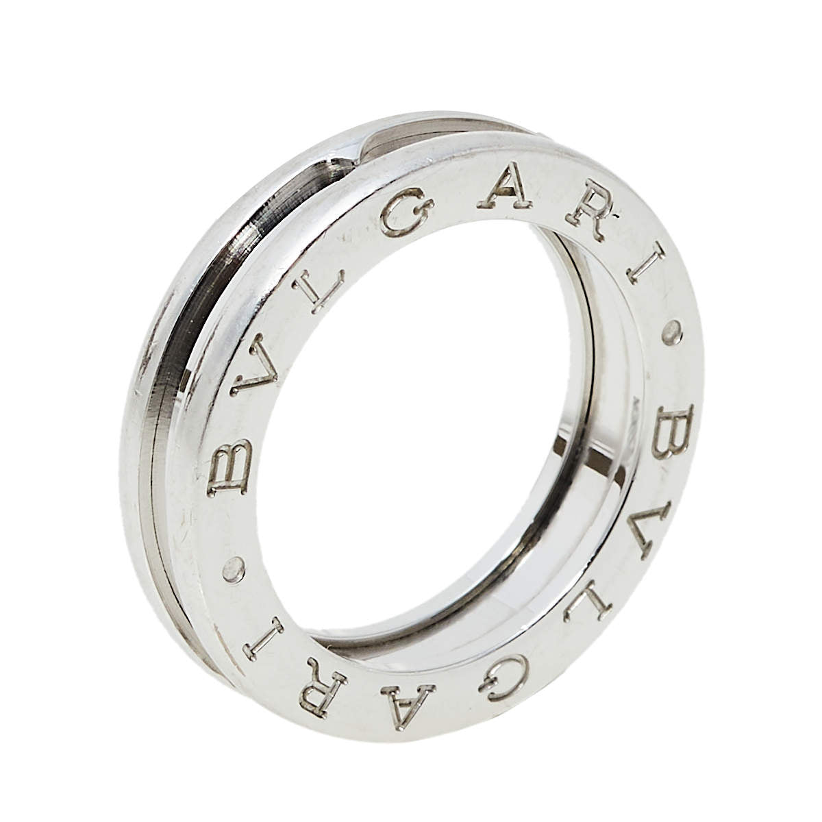 Original Bvlgari B.zero1 18K White Gold One-Band Ring Size EU 51