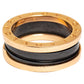 Original Bvlgari B.Zero1 Black Ceramic 18k Rose Gold Narrow Band Ring Size 55