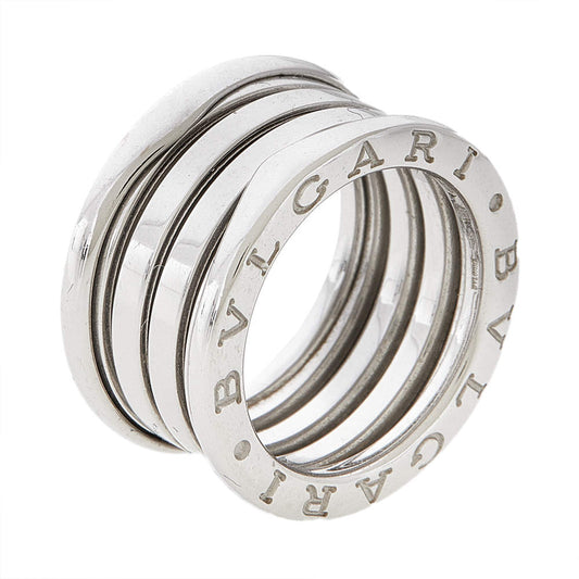 Original Bvlgari B.Zero1 18K White Gold 4- Band Ring Size 50