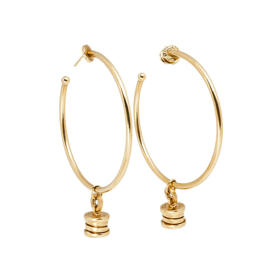 Original Bvlgari B.Zero1 18k Yellow Gold Hoop Earrings