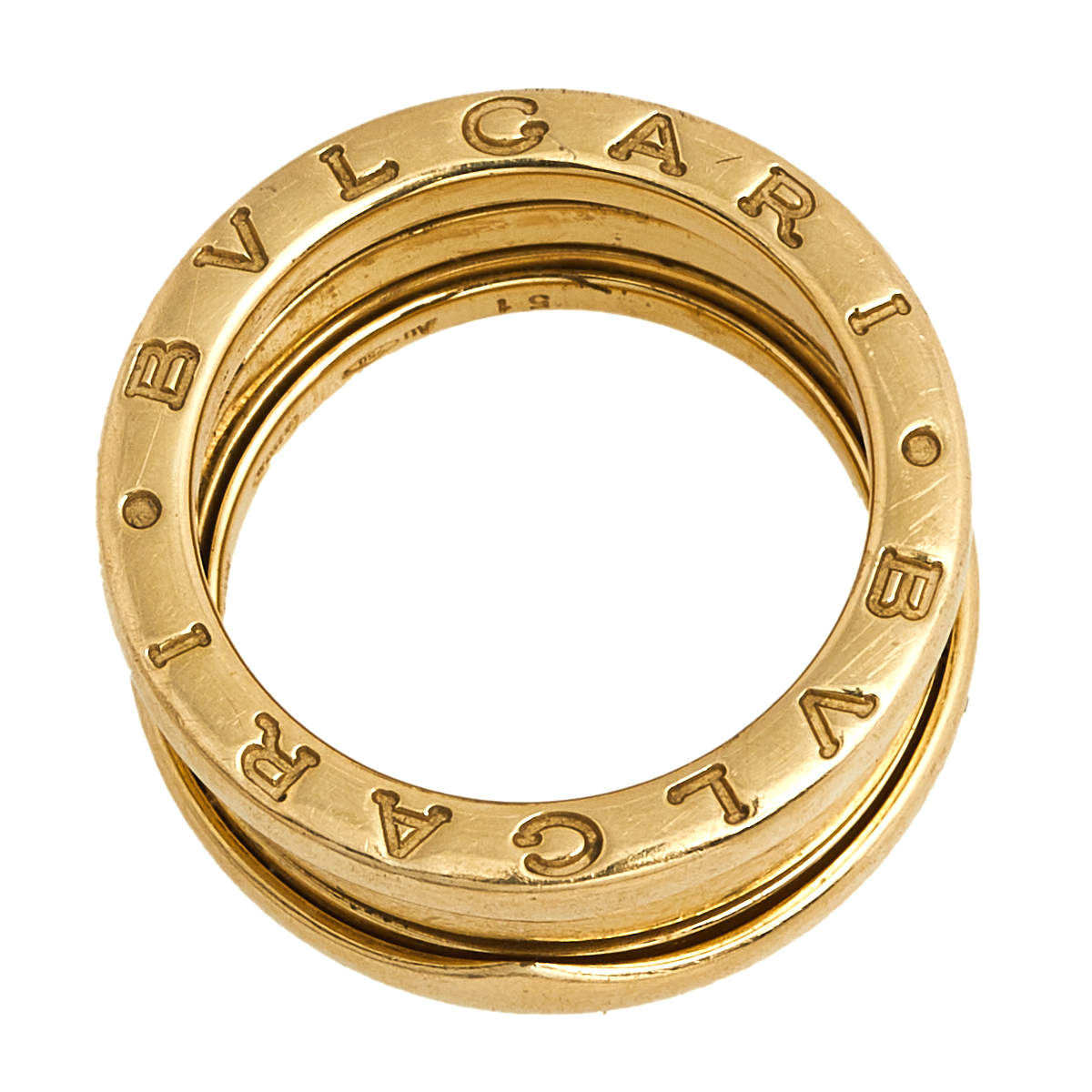 Original Bvlgari B.Zero1 18k Yellow Gold 3 Band Ring Size 51