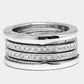 Original Bvlgari B.Zero1 Diamond 18k White Gold Band Ring Size 56