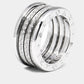 Original Bvlgari B.Zero1 Diamond 18k White Gold Band Ring Size 56