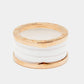 Original Bvlgari B.Zero1 White Ceramic 18K Rose Gold Band Ring Size 57