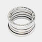 Original Bvlgari B.Zero1 18k White Gold 4-Band Ring Size 51