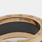 Original Bvlgari B.Zero1 Black Ceramic 18K Rose Gold Two-Band Ring Size 56