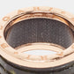 Original Bvlgari B.Zero1 Green Marble 18K Rose Gold 4-Band Ring Size 55