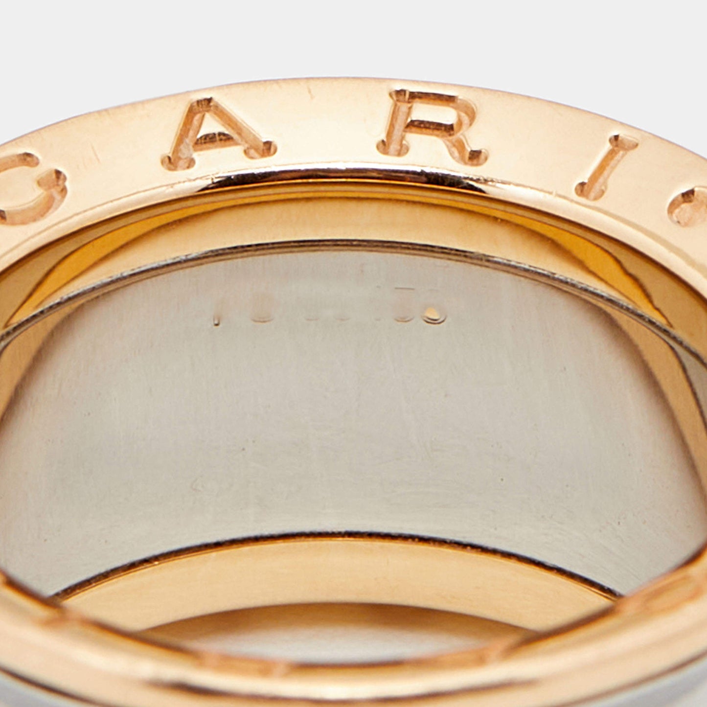 Original Bvlgari B.Zero1 Anish Kapoor 18k Rose Gold Stainless Steel Ring Size 53