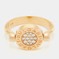 Original Bvlgari Bvlgari Jade Diamonds 18k Rose Gold Flip Ring Size 53