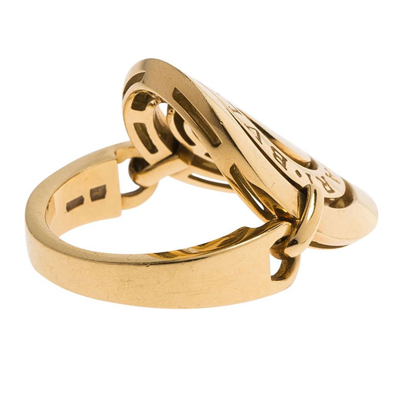 Original Bvlgari Cerchi Yellow Gold Ring Size 53