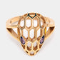 Original Bvlgari Serpenti Seduttori Amethyst 18k Rose Gold Ring Size 55