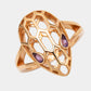 Original Bvlgari Serpenti Seduttori Amethyst 18k Rose Gold Ring Size 55