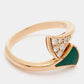 Original Bvlgari Divas' Dream Malachite Diamonds 18k Rose Gold Ring Size 49