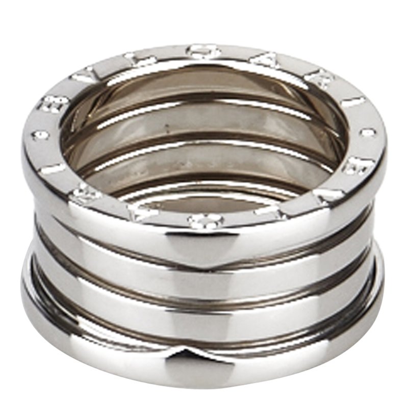 Original Bvlgari B.zero1 3-Band White Gold Ring Size 53