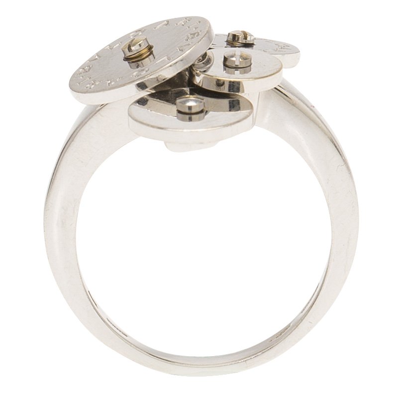 Original Bvlgari Cicladi White Gold Cocktail Ring Size 52