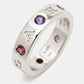 Original Bvlgari Roman Sorbets Amethyst Tourmaline 18k White Gold Ring Size 54