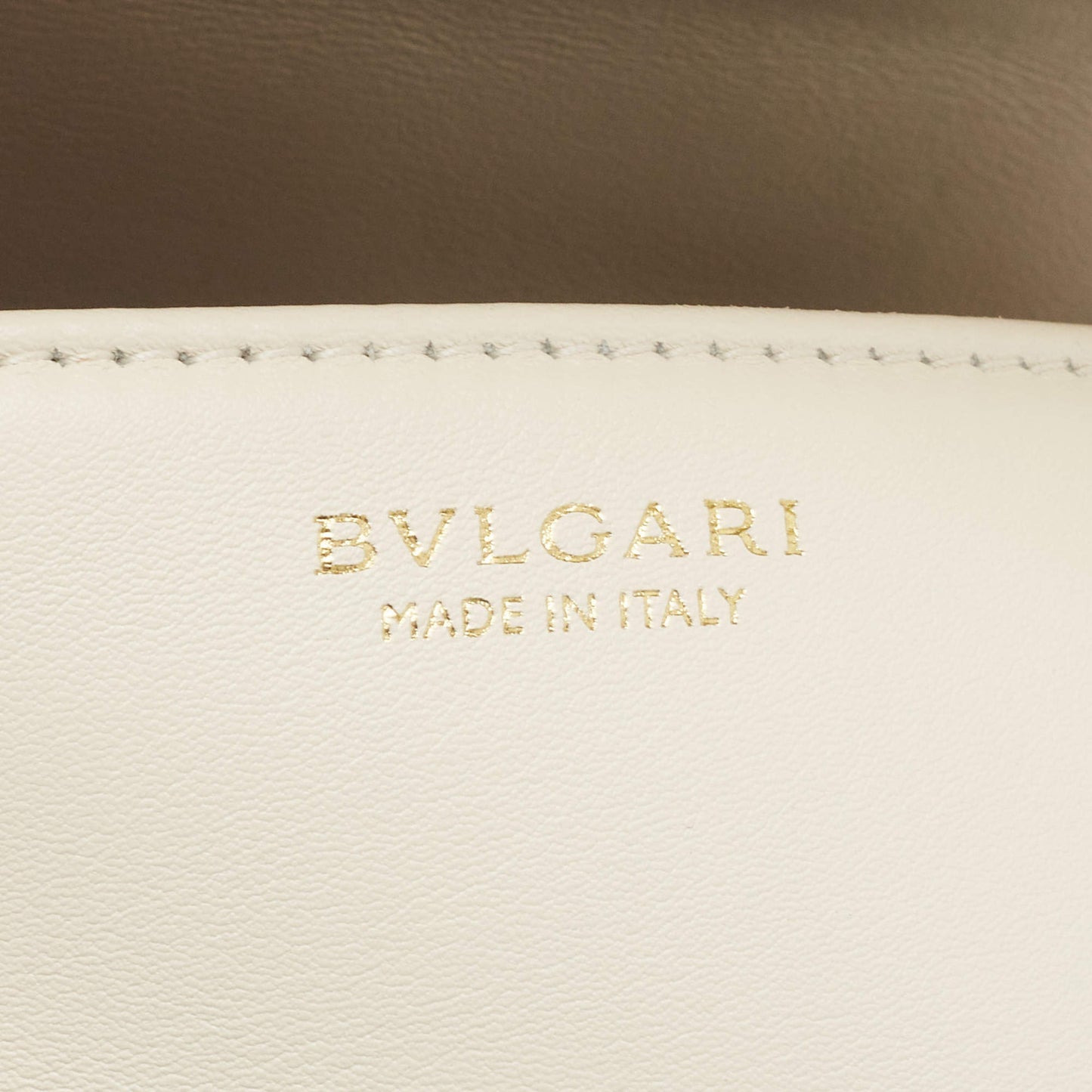 Original Bvlgari Ivory Quilted Leather Mini Serpenti Cabochon Crossbody Bag