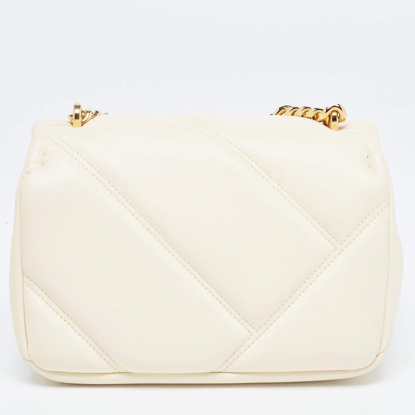 Original Bvlgari Ivory Quilted Leather Mini Serpenti Cabochon Crossbody Bag