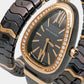 Original Bvlgari Brown 18k Rose Gold Ceramic Diamond Serpenti Spiga 103060 Women's Wristwatch 35 mm