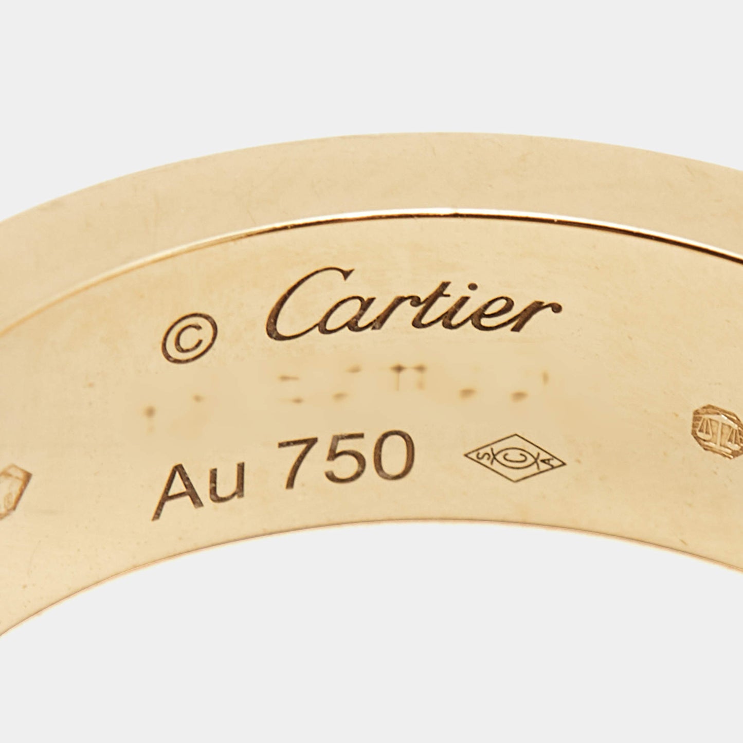 Original Cartier Love 3 Diamond 18k Rose Gold Ring Size 53