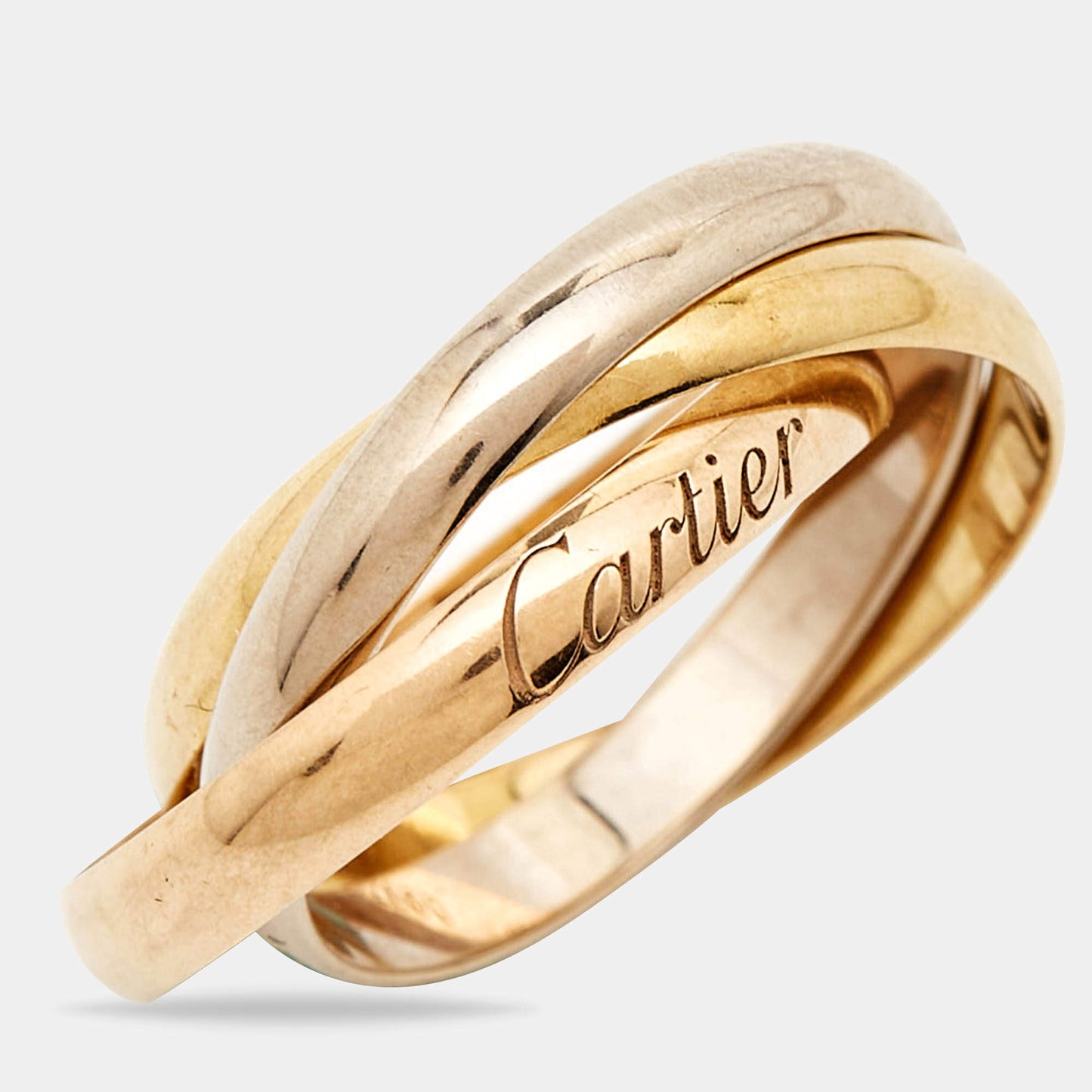 Original Cartier Trinity 18k Three Tone Gold Ring Size 52