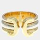 Original Cartier 18K Yellow Gold, Rose Gold, White Gold and Diamond C De Cartier Band Ring EU 51