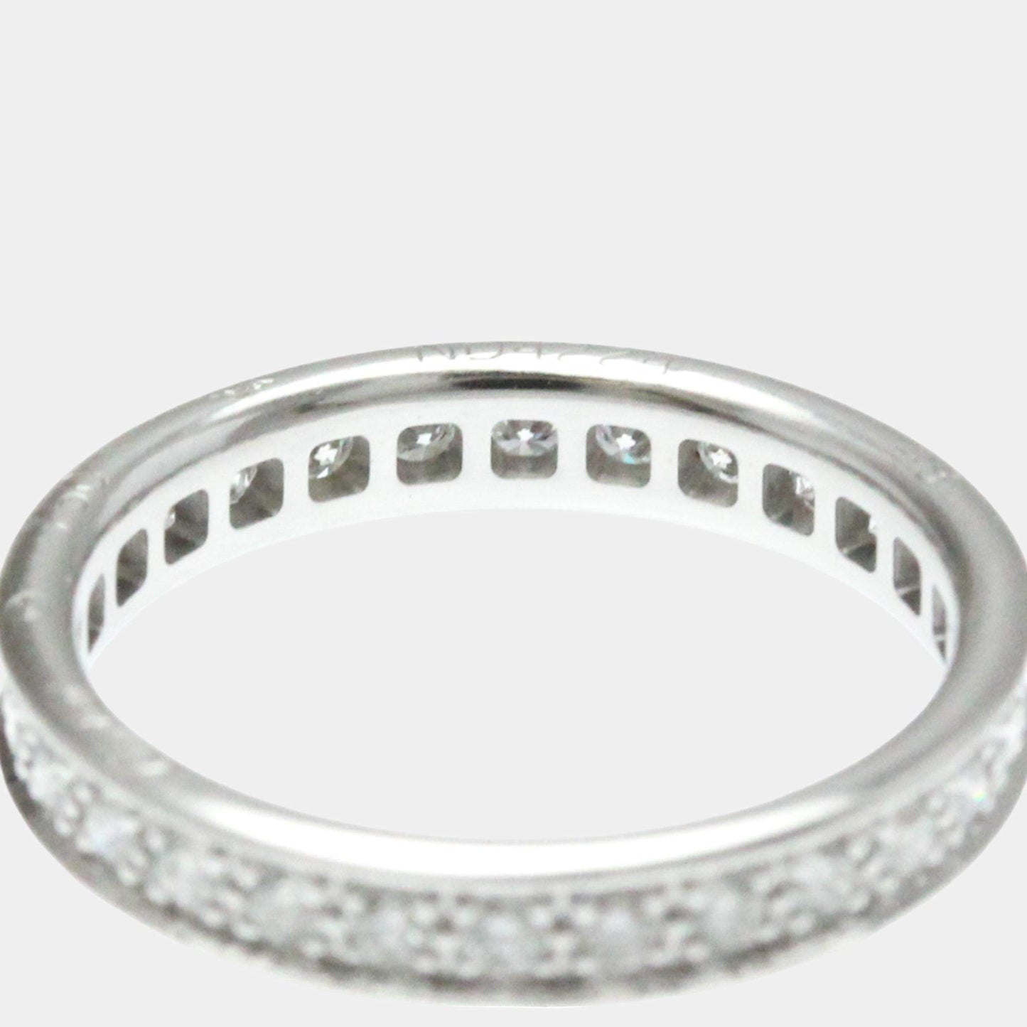 Original Cartier 18K White Gold and Diamond Full Eternity Band Ring EU 49