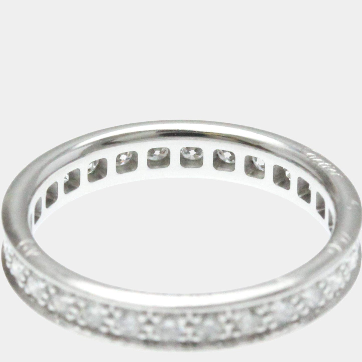 Original Cartier 18K White Gold and Diamond Full Eternity Band Ring EU 49