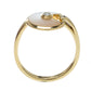 Original Cartier Amulette De Cartier Mother of Pearl Diamond 18k Yellow Gold Ring Size 53