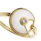 Original Cartier Amulette De Cartier Mother of Pearl Diamond 18k Yellow Gold Ring Size 53