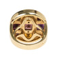 Original Cartier Pasha 18K Yellow Gold Multi Gemstone Ring Size 52