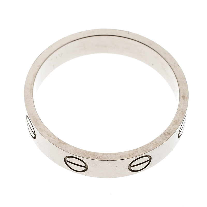 Original Cartier Love 18k White Gold Mini Ring Size 52