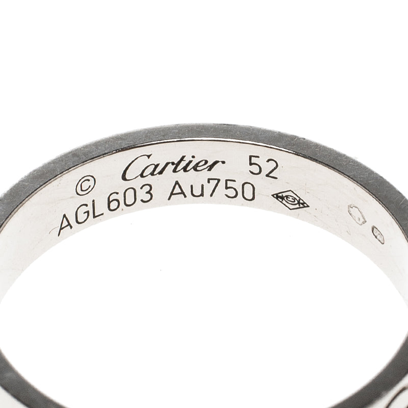 Original Cartier Love 18k White Gold Mini Ring Size 52