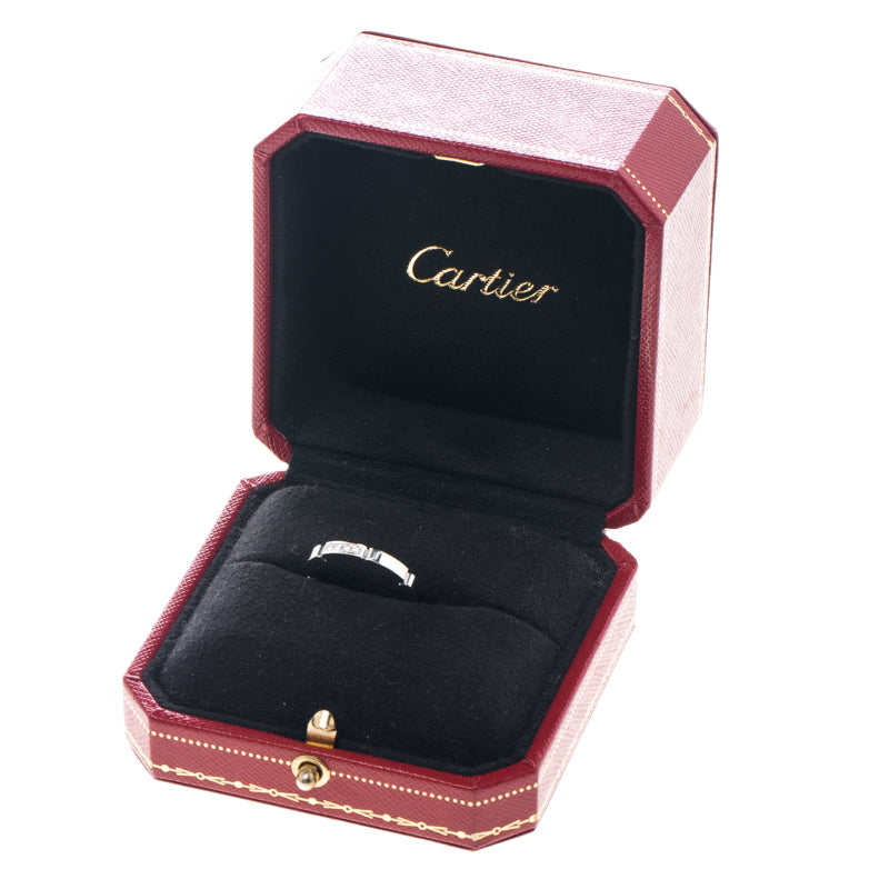 Original Cartier Maillon Panthère Diamond 18k White Gold band Ring Size 52