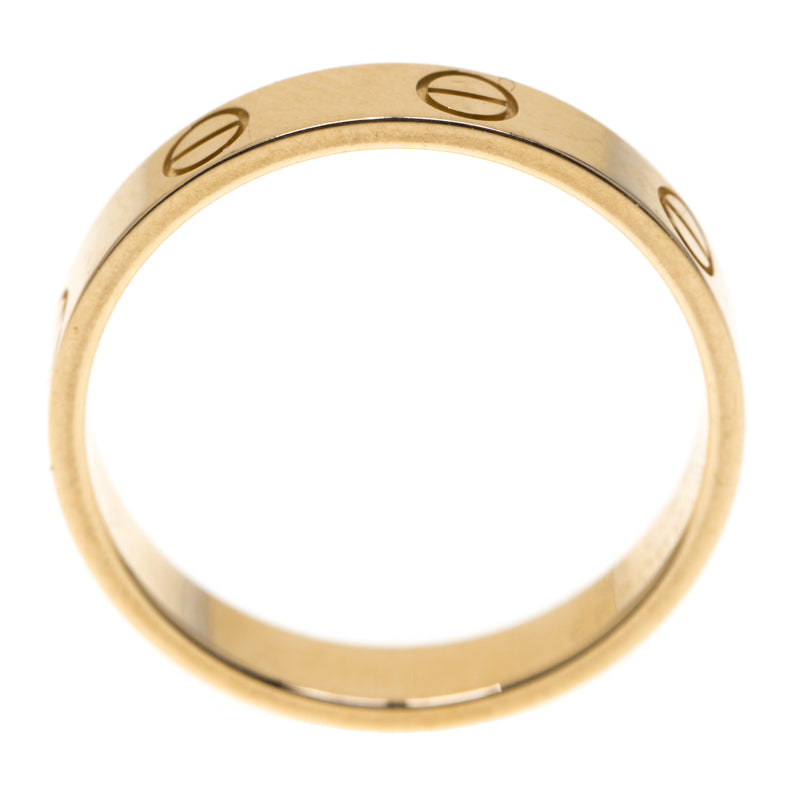 Original Cartier Love 18k Rose Gold Mini Band Ring Size 54