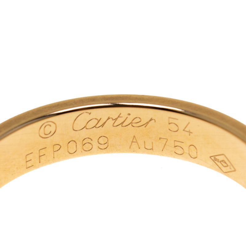 Original Cartier Love 18k Rose Gold Mini Band Ring Size 54