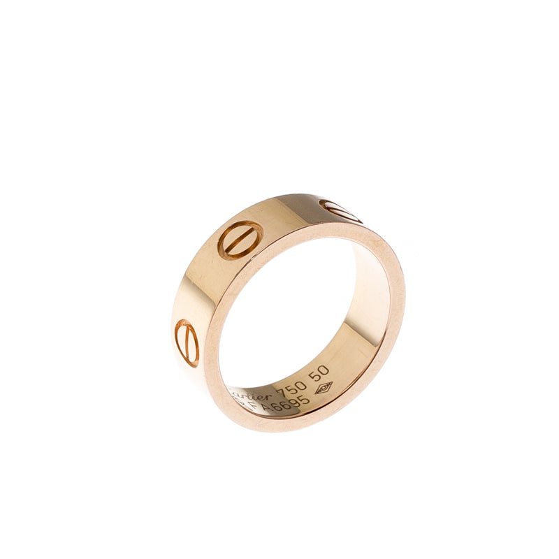 Original Cartier Love 18k Rose Gold Band Ring Size 50