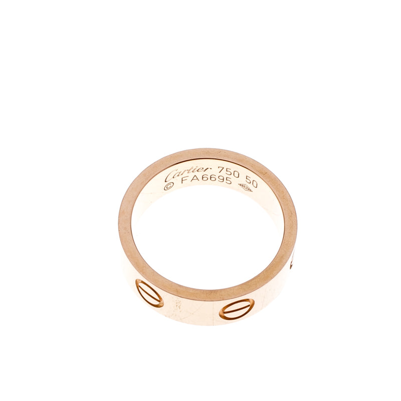 Original Cartier Love 18k Rose Gold Band Ring Size 50