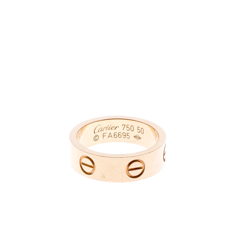 Original Cartier Love 18k Rose Gold Band Ring Size 50