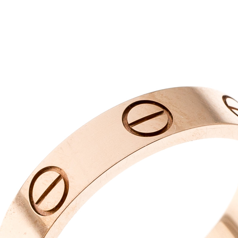 Original Cartier Love 18k Rose Gold Mini Band Ring Size 50