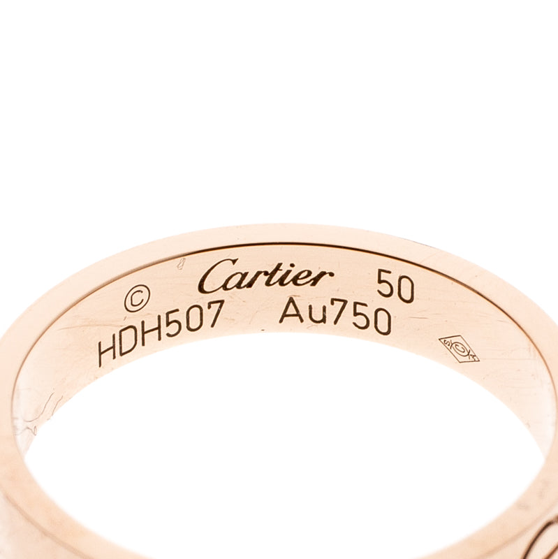 Original Cartier Love 18k Rose Gold Mini Band Ring Size 50