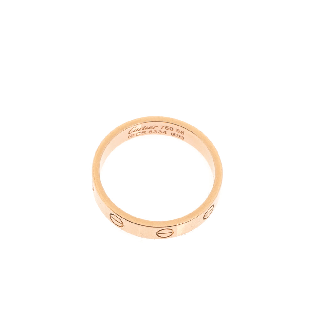 Original Cartier Love 18k Rose Gold Mini Band Ring Size 58