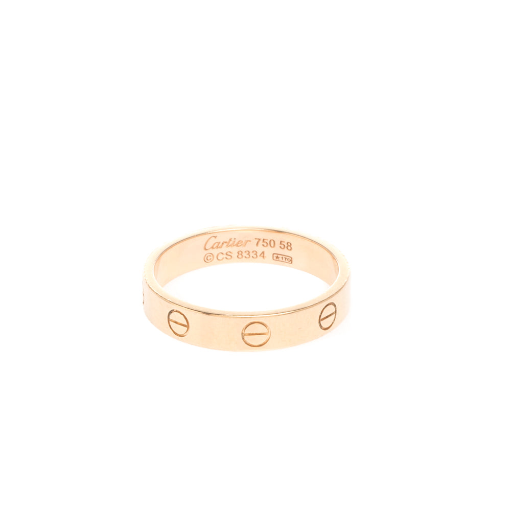 Original Cartier Love 18k Rose Gold Mini Band Ring Size 58