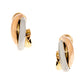 Original Cartier Trinity De Cartier Three Tone 18k Gold Hoop Earrings